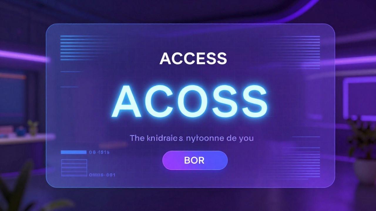 Digital invitation card with glowing access code on futuristic interface