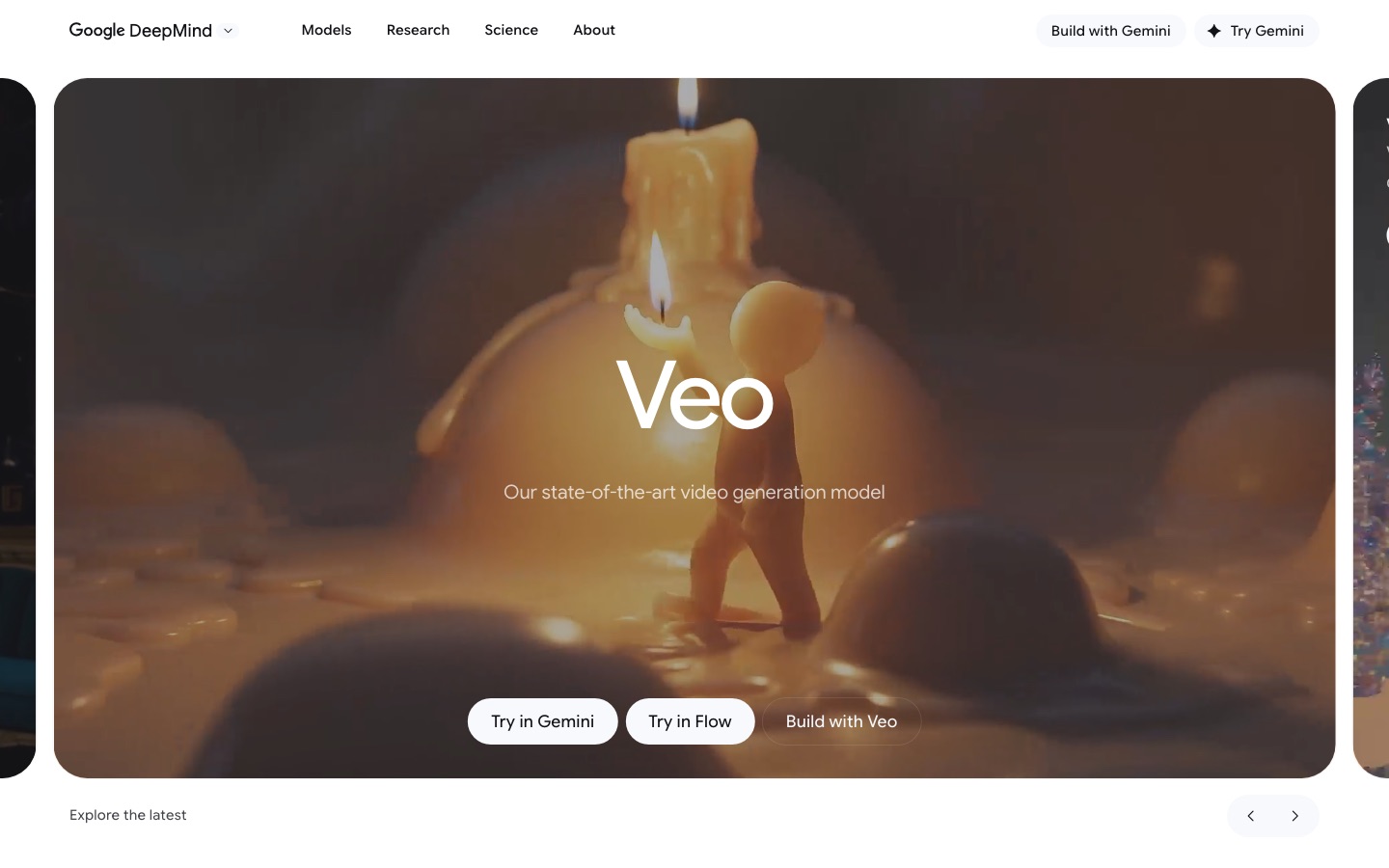 Google Veo AI video generator page