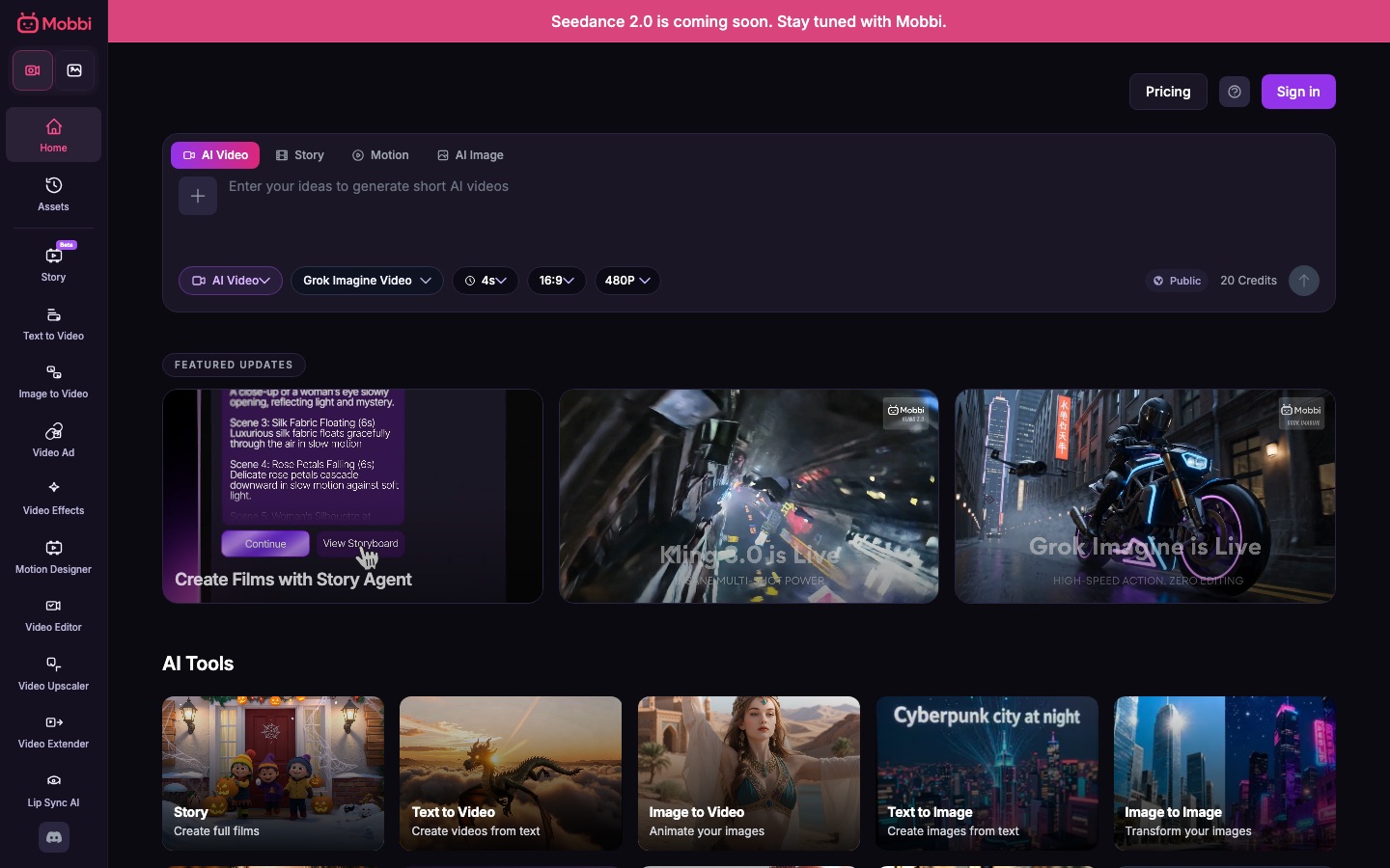 Mobbi AI video generator platform