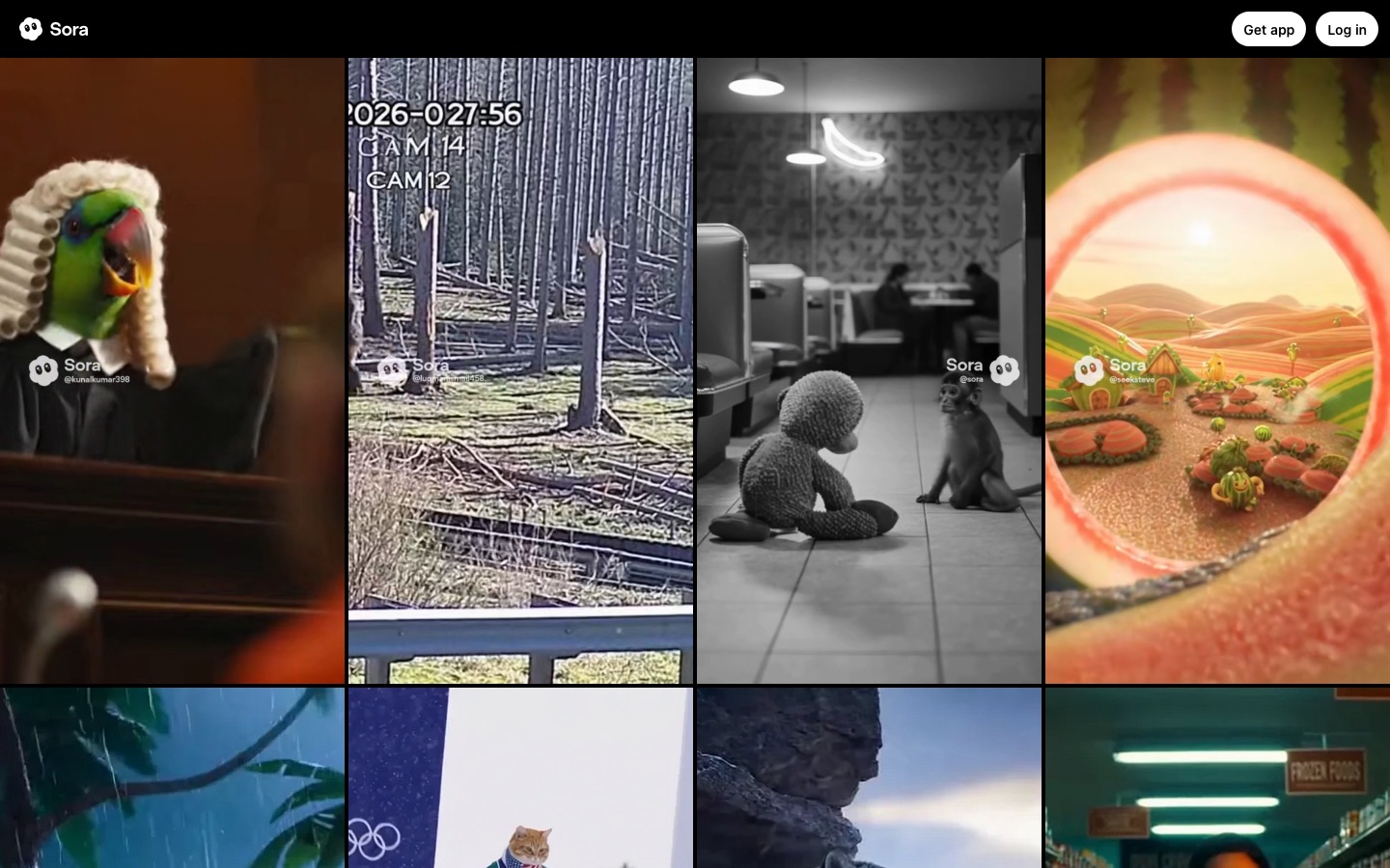 OpenAI Sora AI video generator homepage